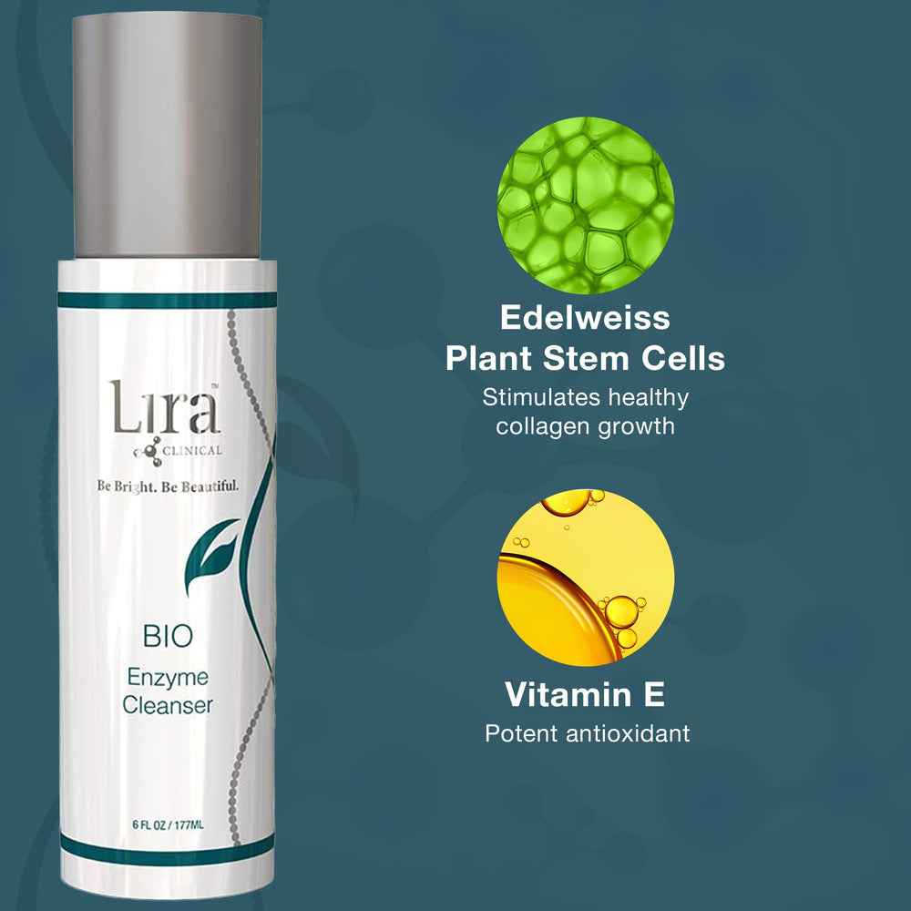 Lira Clinical BIO Enzyme Cleanser supports oil balance for a balanced complexion