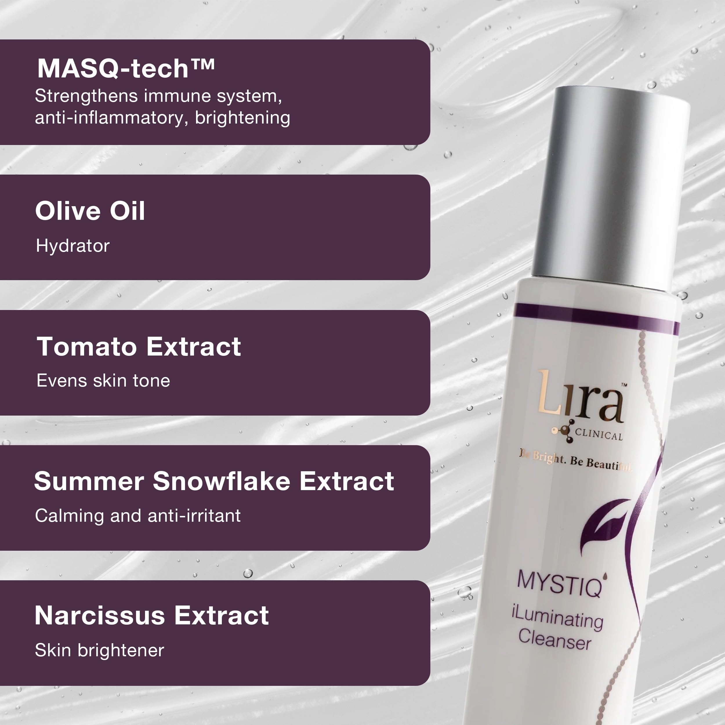 Applying cleanser in the morning ritual with calm, refreshing sensation