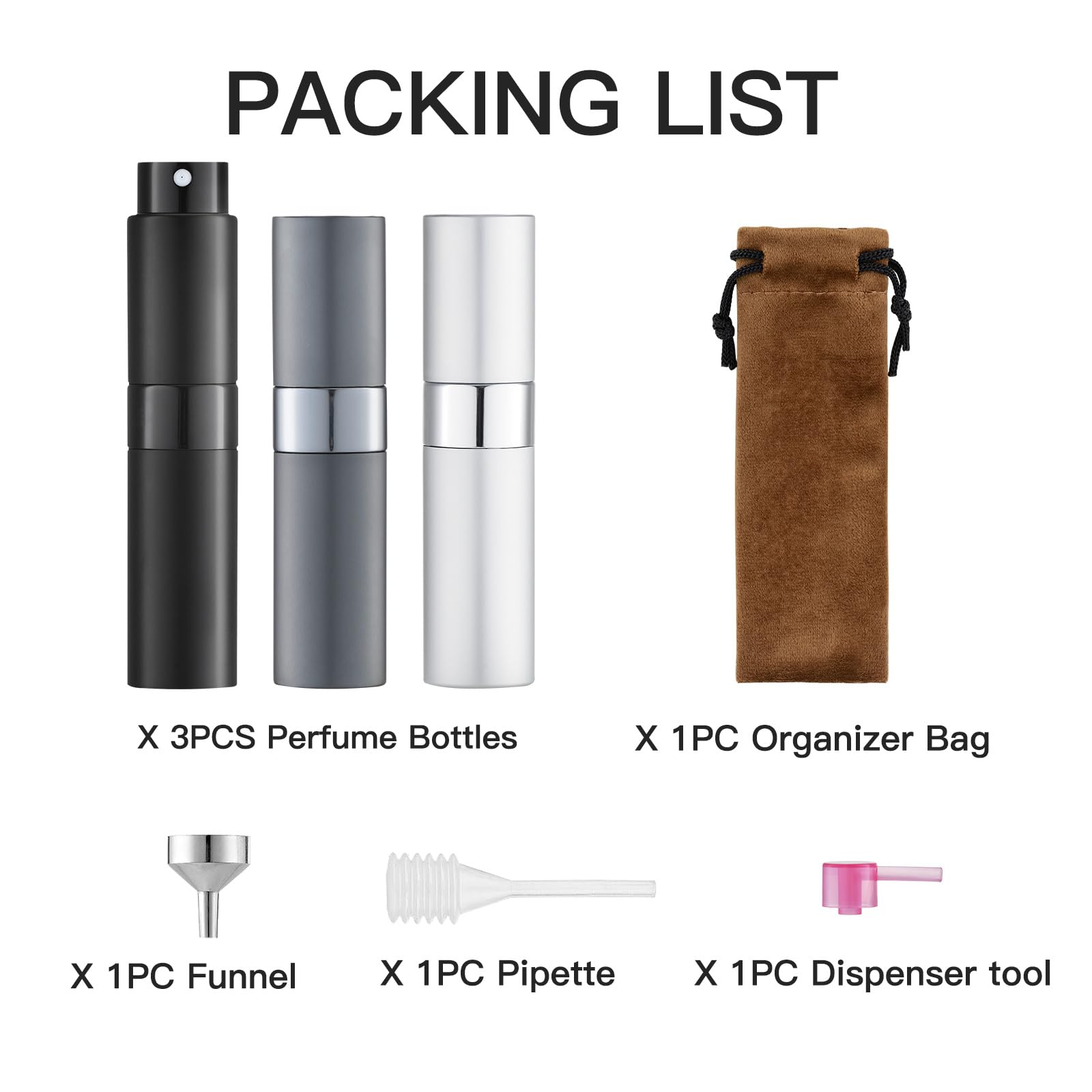 LISAPACK 3-pack with funnels, droppers, and transfer tools for filling