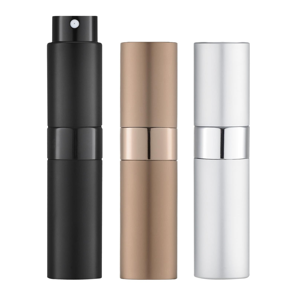 LISAPACK 8ml atomizer in black for on-the-go fragrance application.