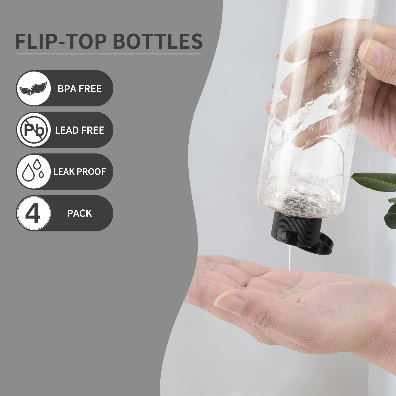 LISAPACK clear refillable bottles ideal for shampoo and lotion