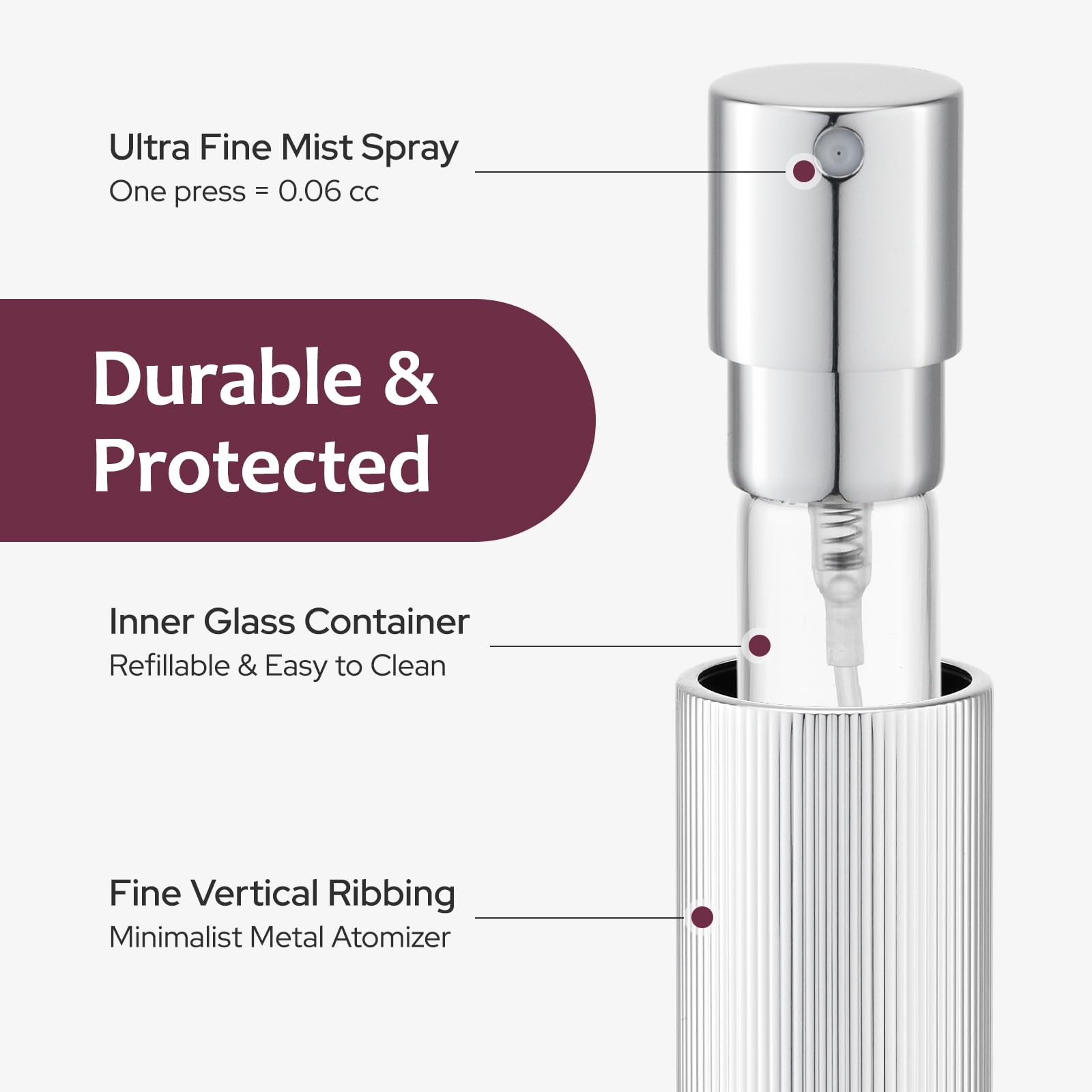LISAPACK glass interior preserves fragrance quality inside the bottle
