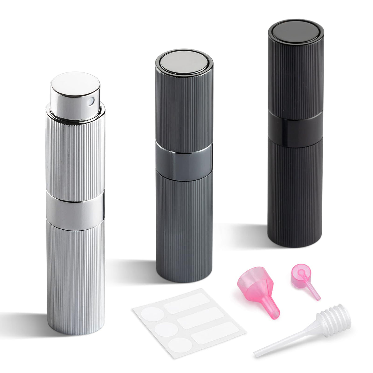 LISAPACK perfume travel bottle with striped grey design for on-the-go fragrance