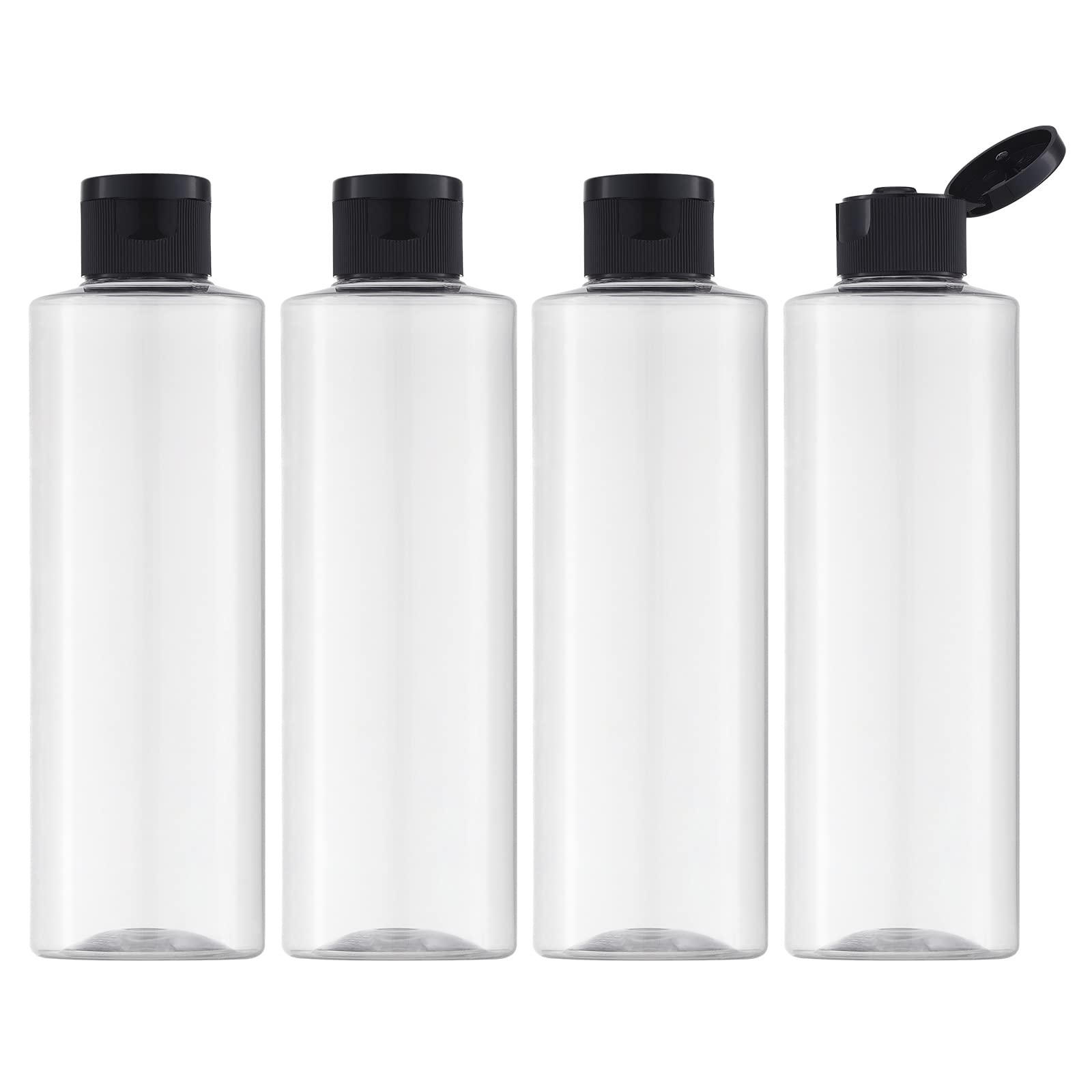 LISAPACK travel bottles with flip cap, 250ml, easy cosmetic refills