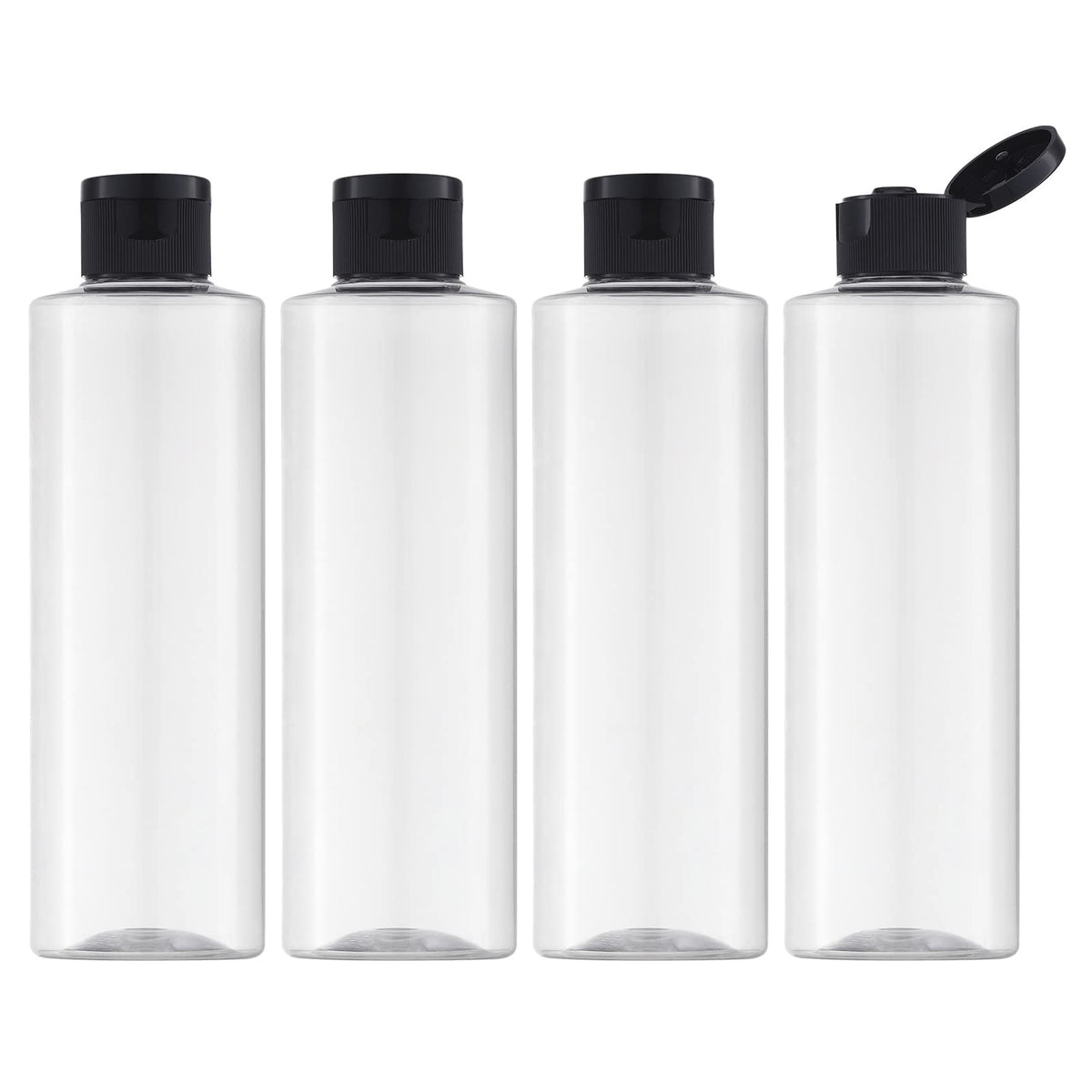 LISAPACK travel bottles with flip cap, 250ml, easy cosmetic refills