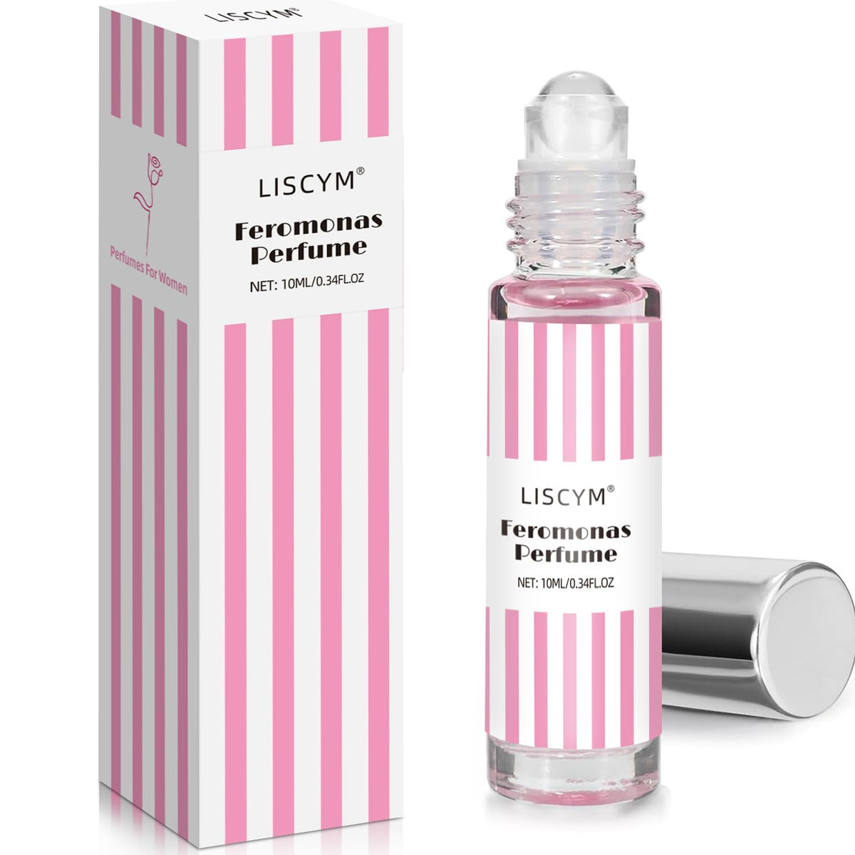 Liscym Pheromones Perfume bottle on vanity offering long-lasting fragrance