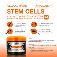 Liss Expert Stem Cells close-up of keratin and argan ingredients for nourished appearance.