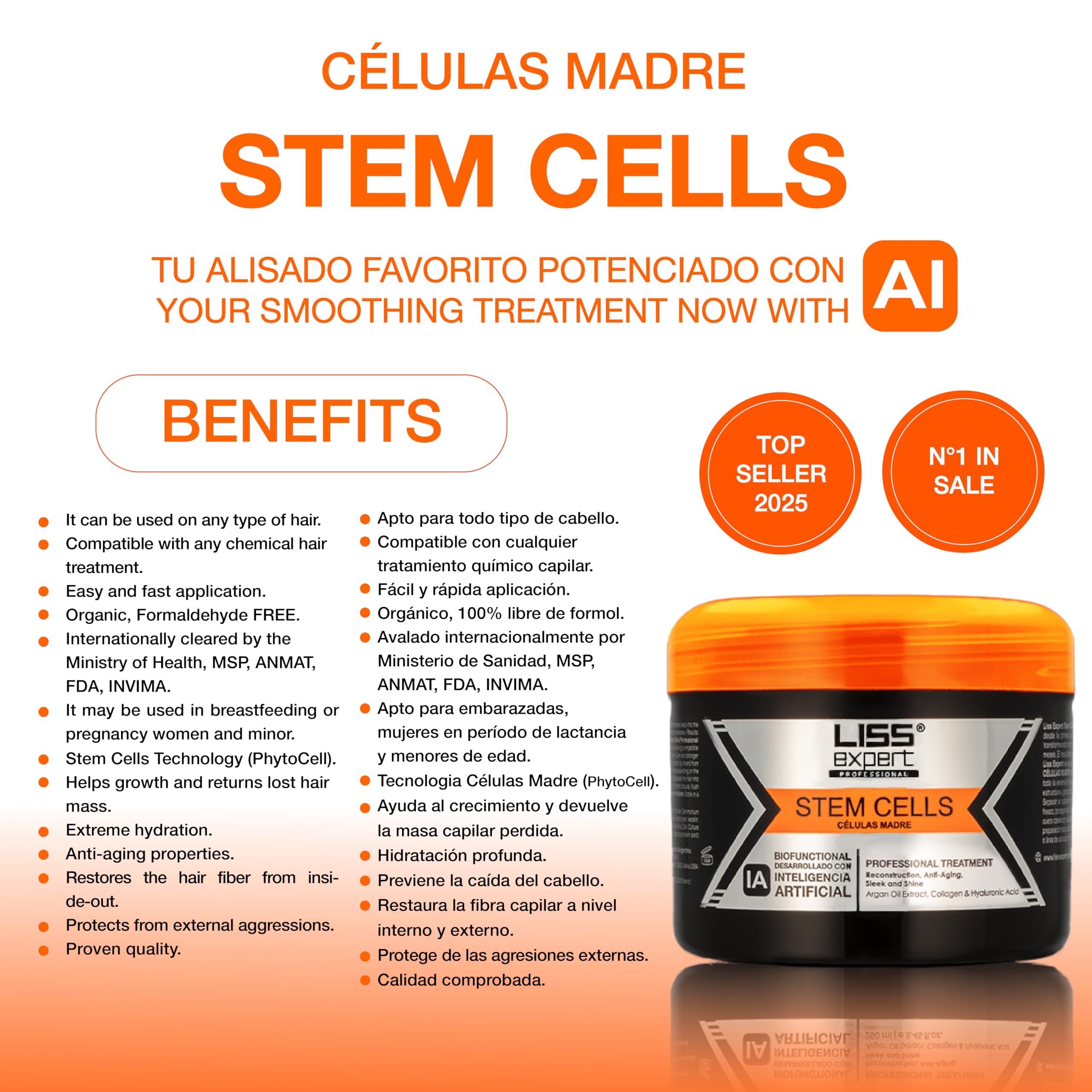 Liss Expert Stem Cells sleek hair finish after treatment with lasting shine.