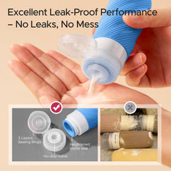 LitBear plastic jars securely hold gels during travel