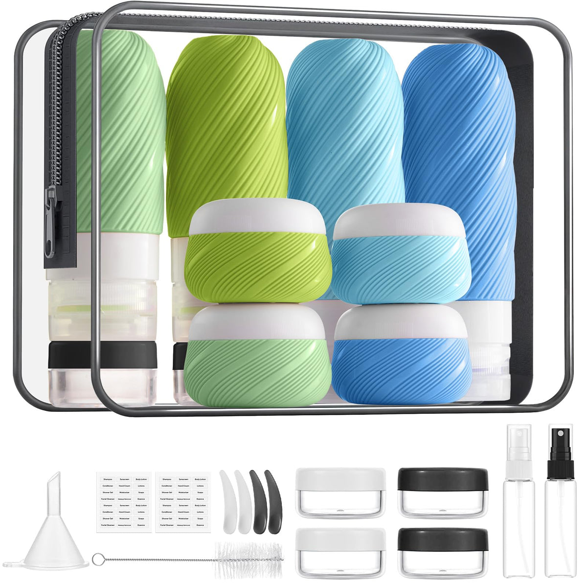 LitBear 23-pack silicone travel bottles for light packing