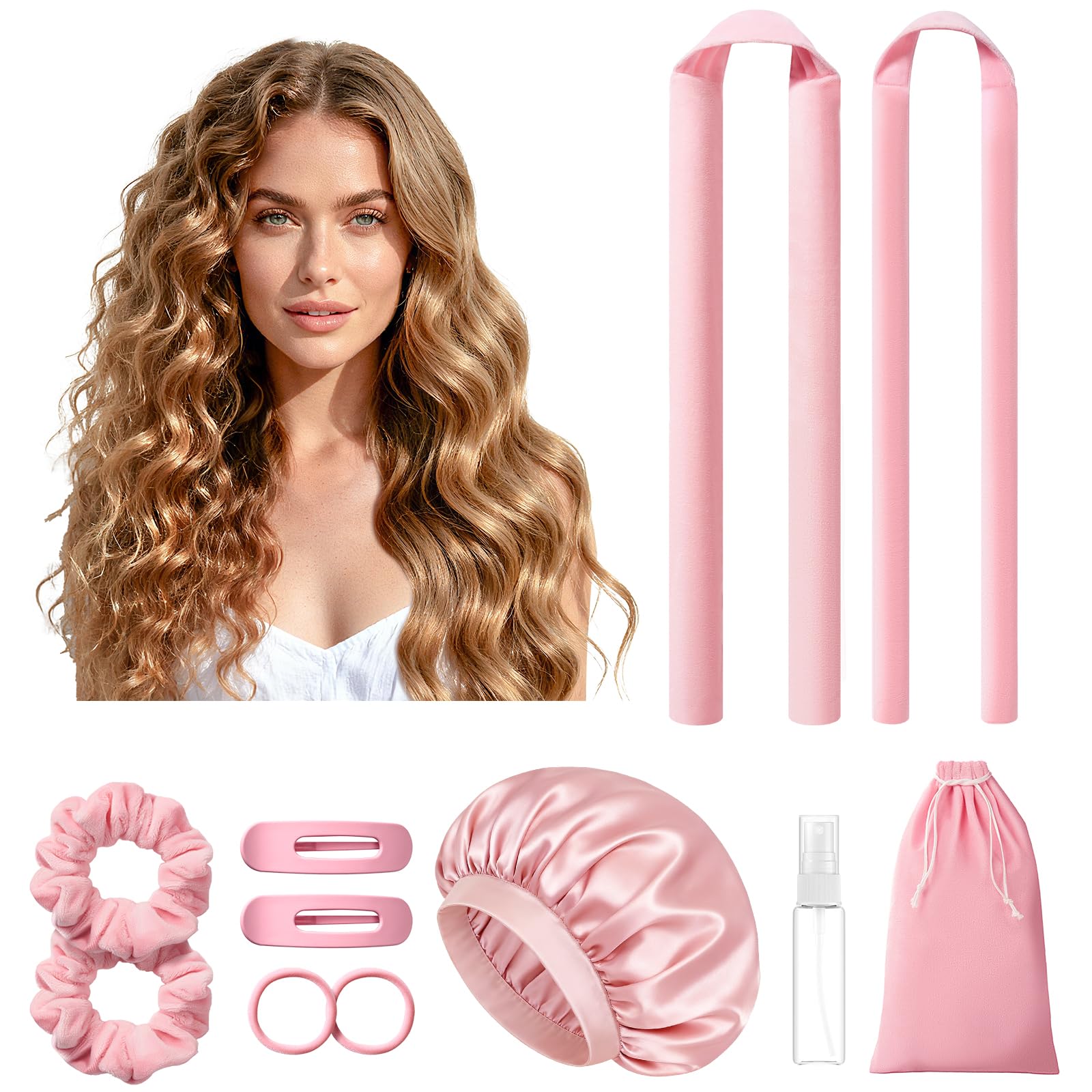 LitBear heatless curls overnight bonnet secures curls for peaceful sleep