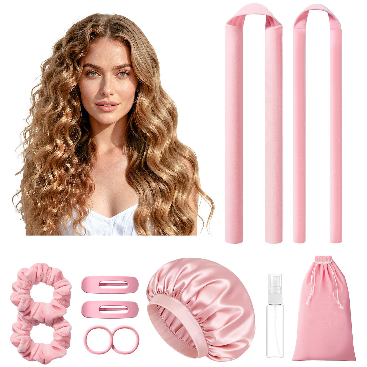 LitBear heatless curls overnight bonnet secures curls for peaceful sleep