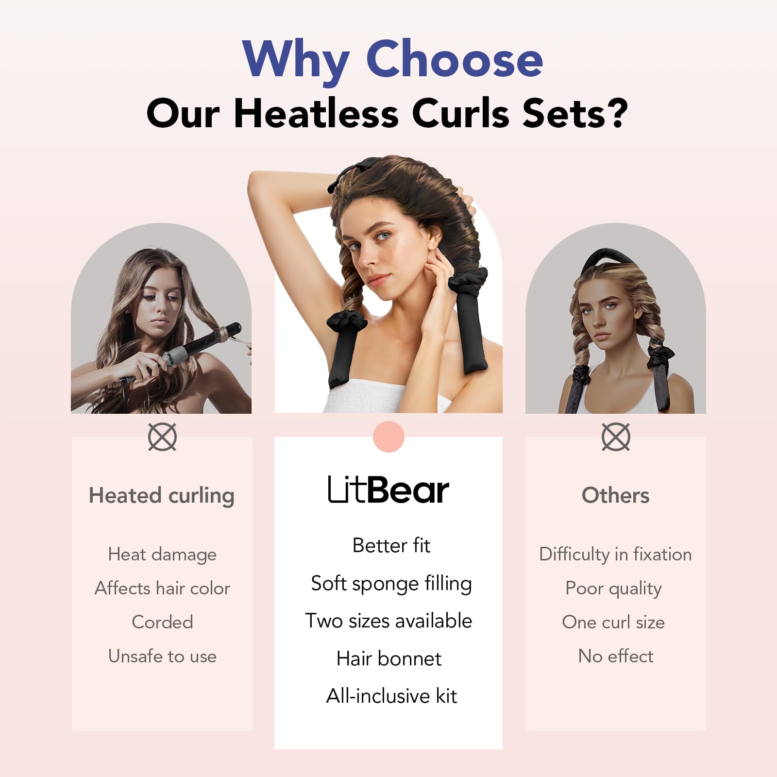 LitBear scrunchies secure curls without slipping