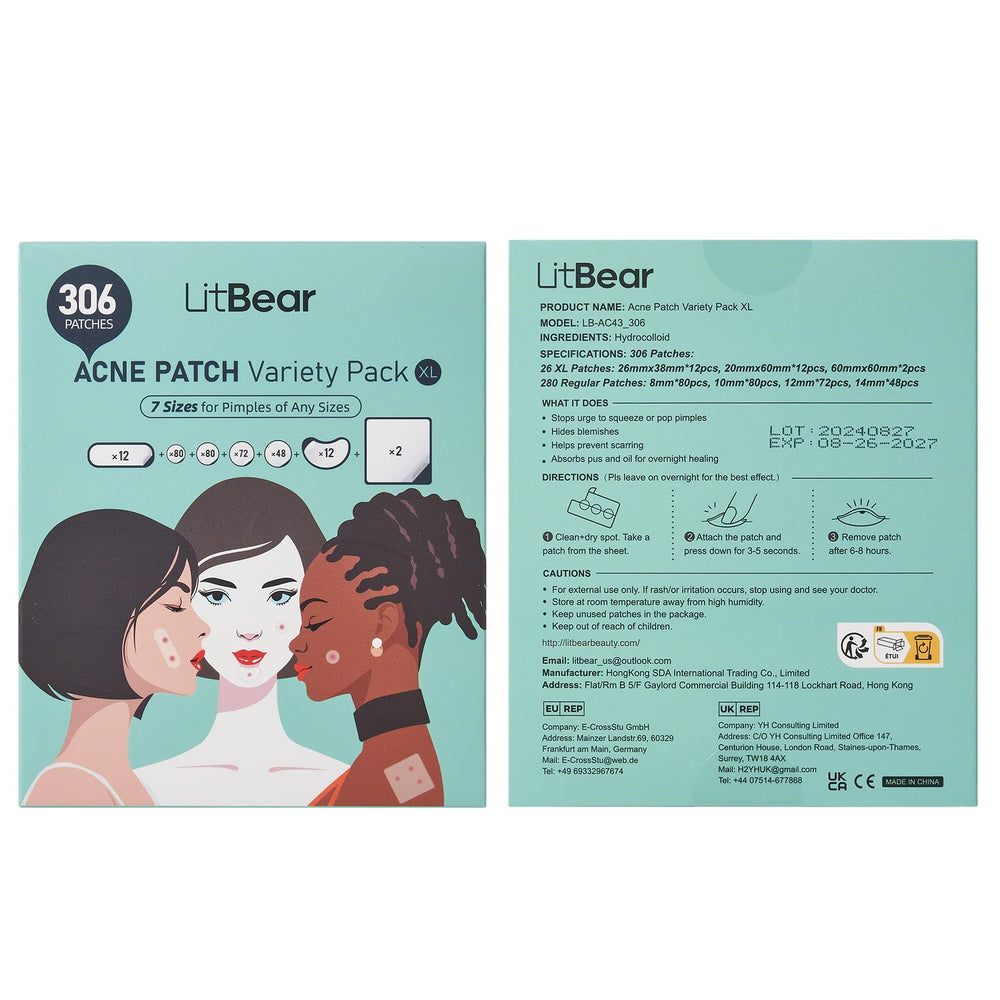LitBear kit 306 parches, variedad de tamaños para diferentes necesidades
