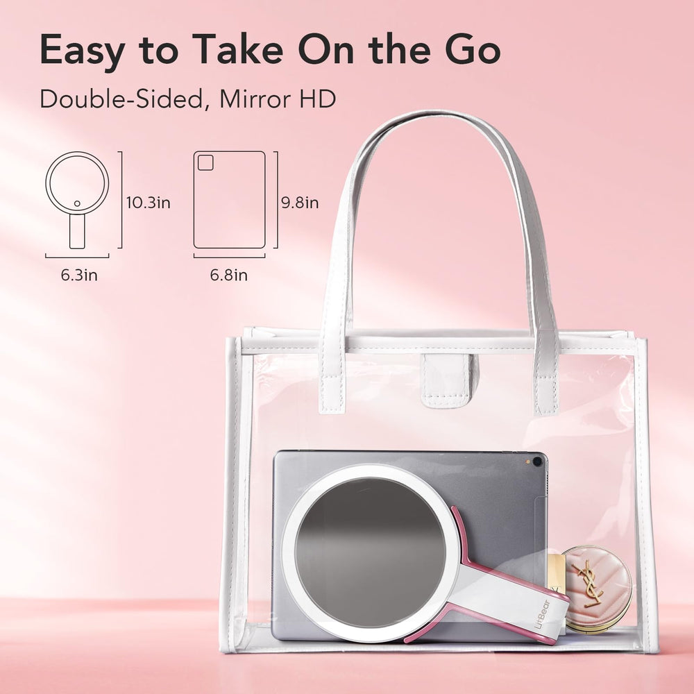 LitBear lightweight travel mirror with foldable handle for easy packing
