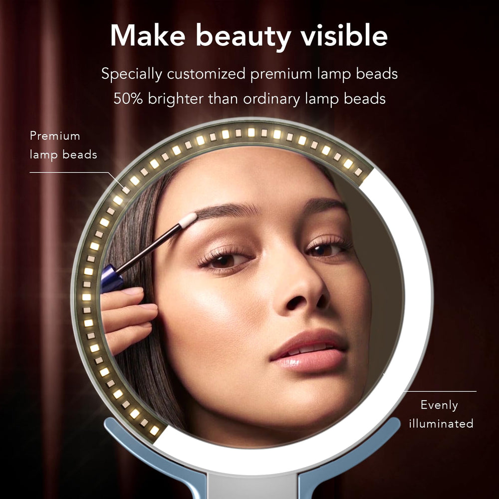 LitBear 10x magnification helps refine mascara and eyeliner with detail.