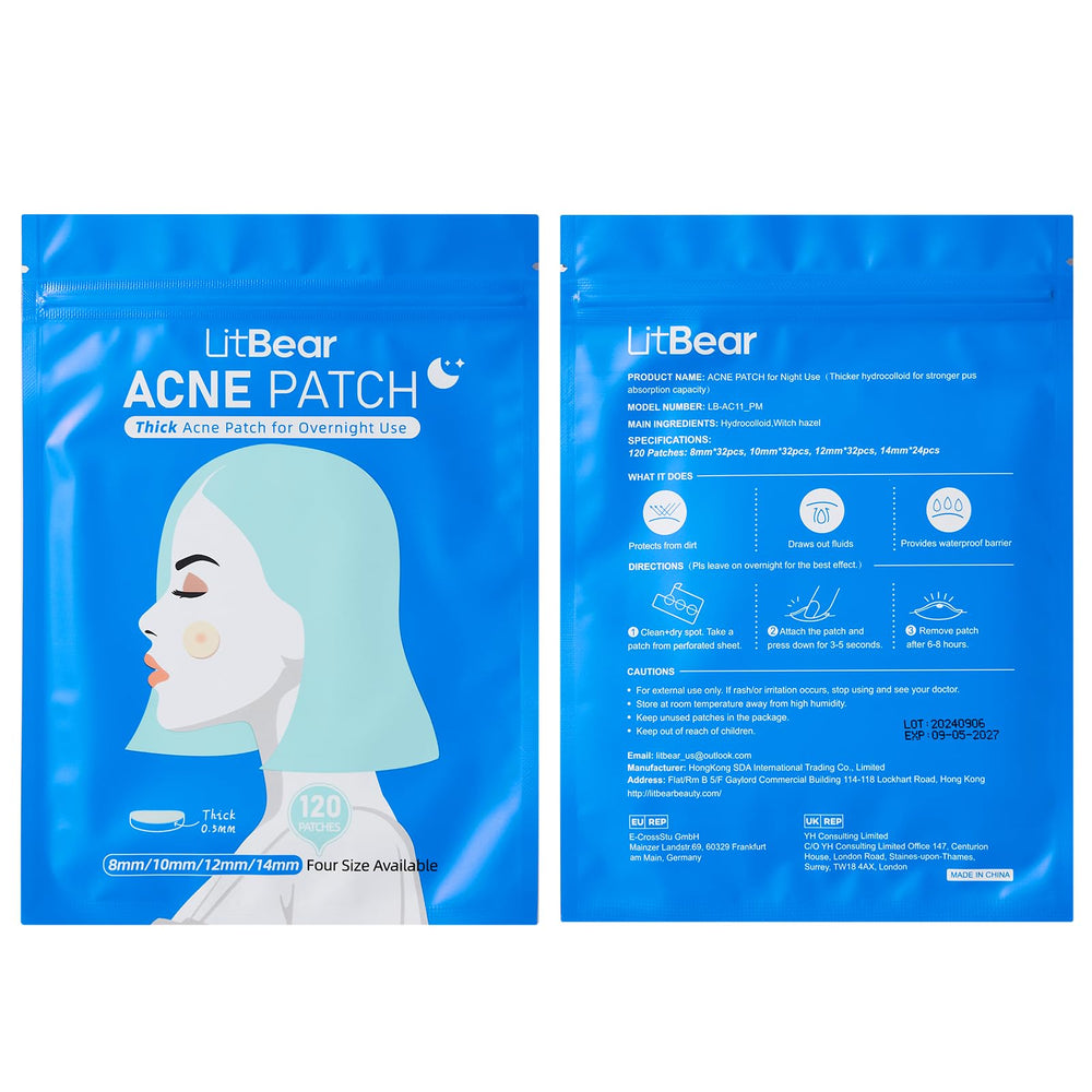 LitBear parches acne ingredientes hamamelis árbol de té calendula