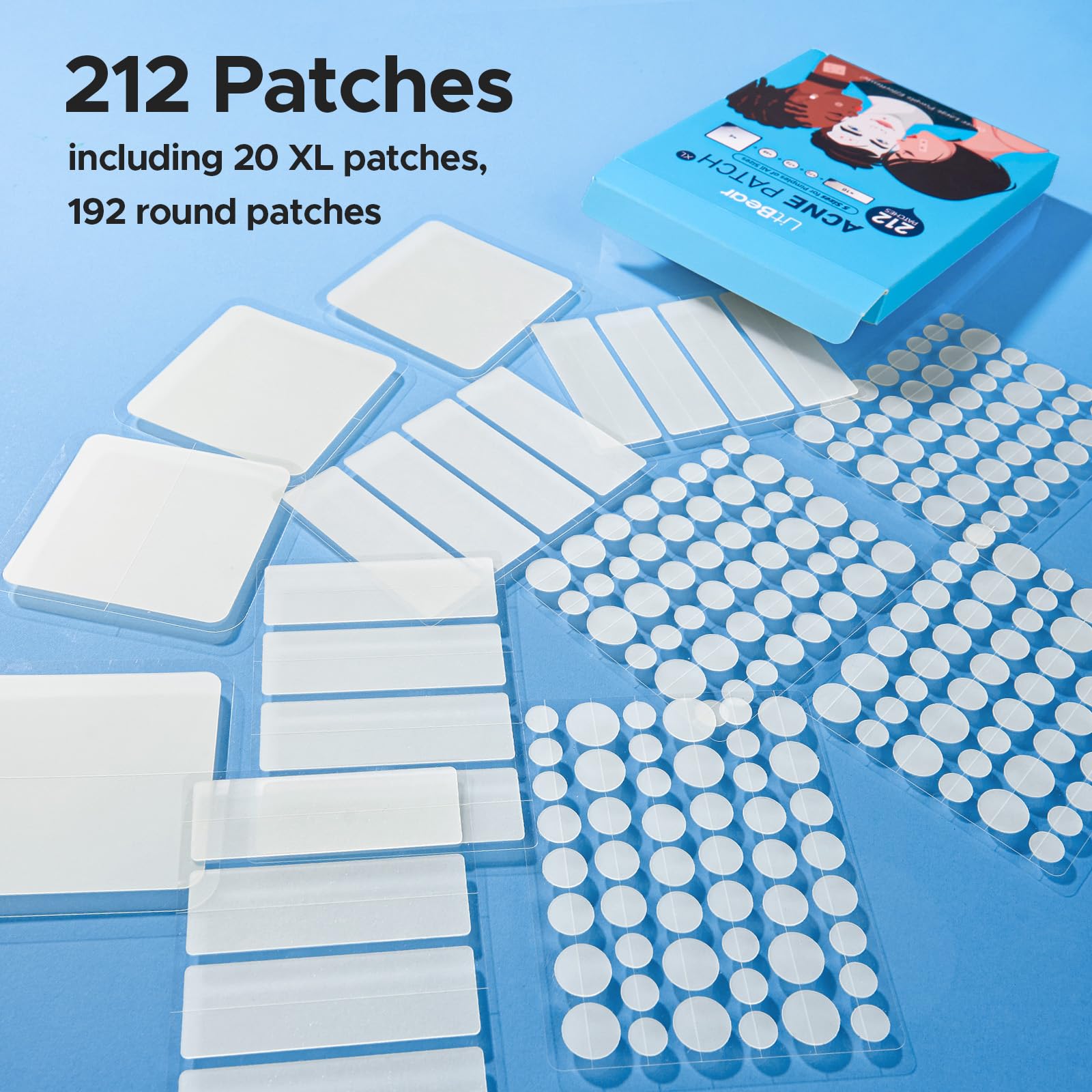 LitBear pimple patch 60x20mm slim strip fits narrow areas.