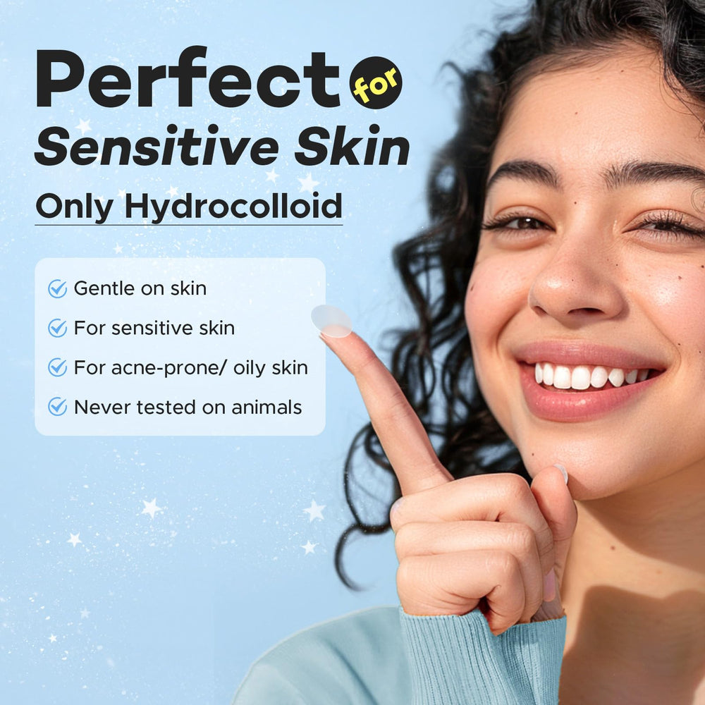 LitBear Pimple Patches hydrocolloid material highlighted for gentle care