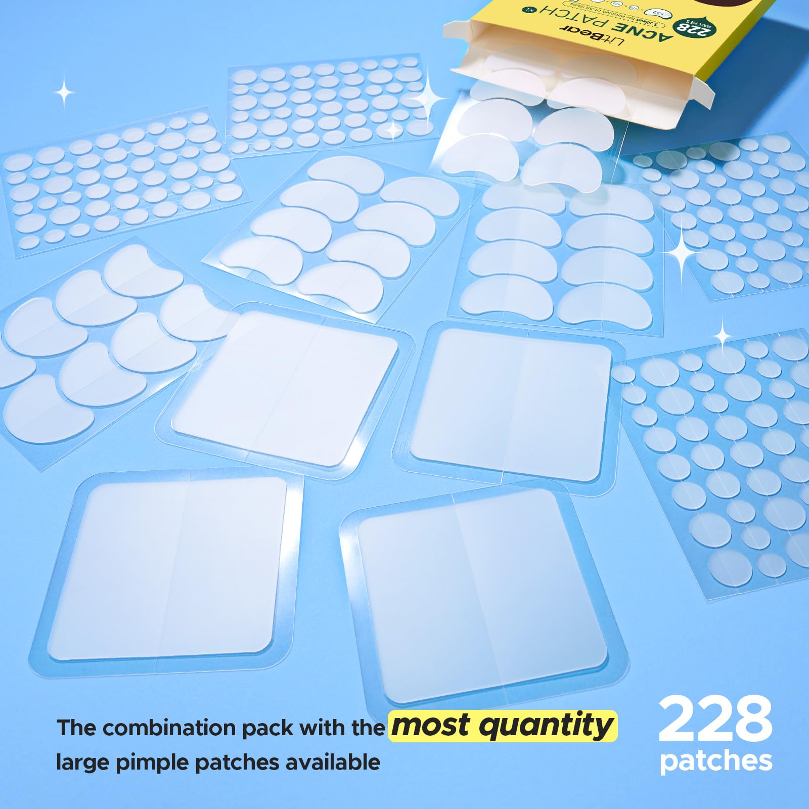 LitBear Pimple Patches pack back view showcasing compact packaging