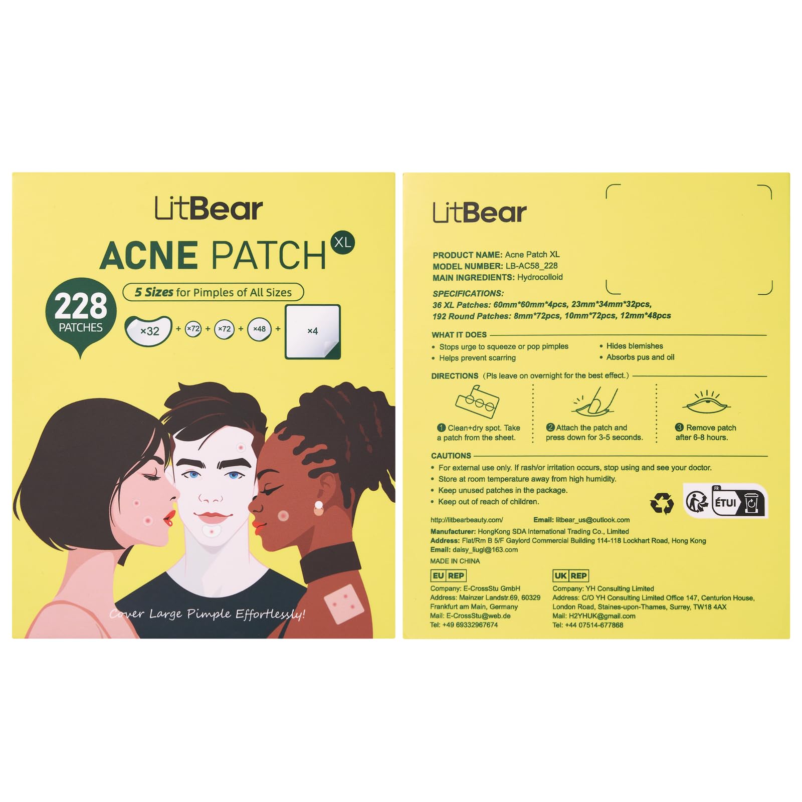 LitBear Pimple Patches pack in use for everyday acne care