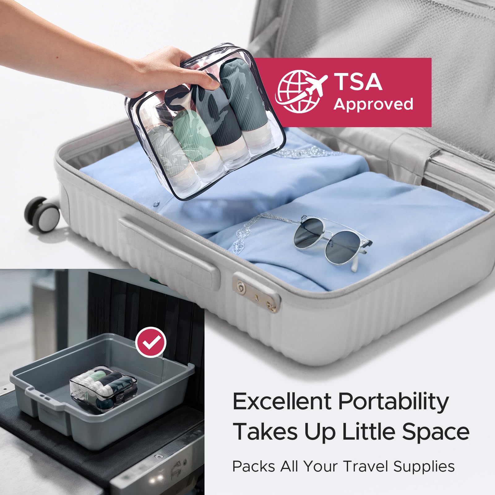 LitBear travel bottle funnel facilitates precise, mess-free filling