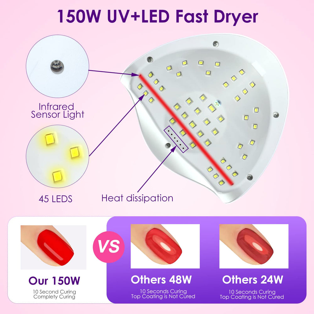 Liteland UV Gel Nail Lamp with 4-timer panel for customizable curing