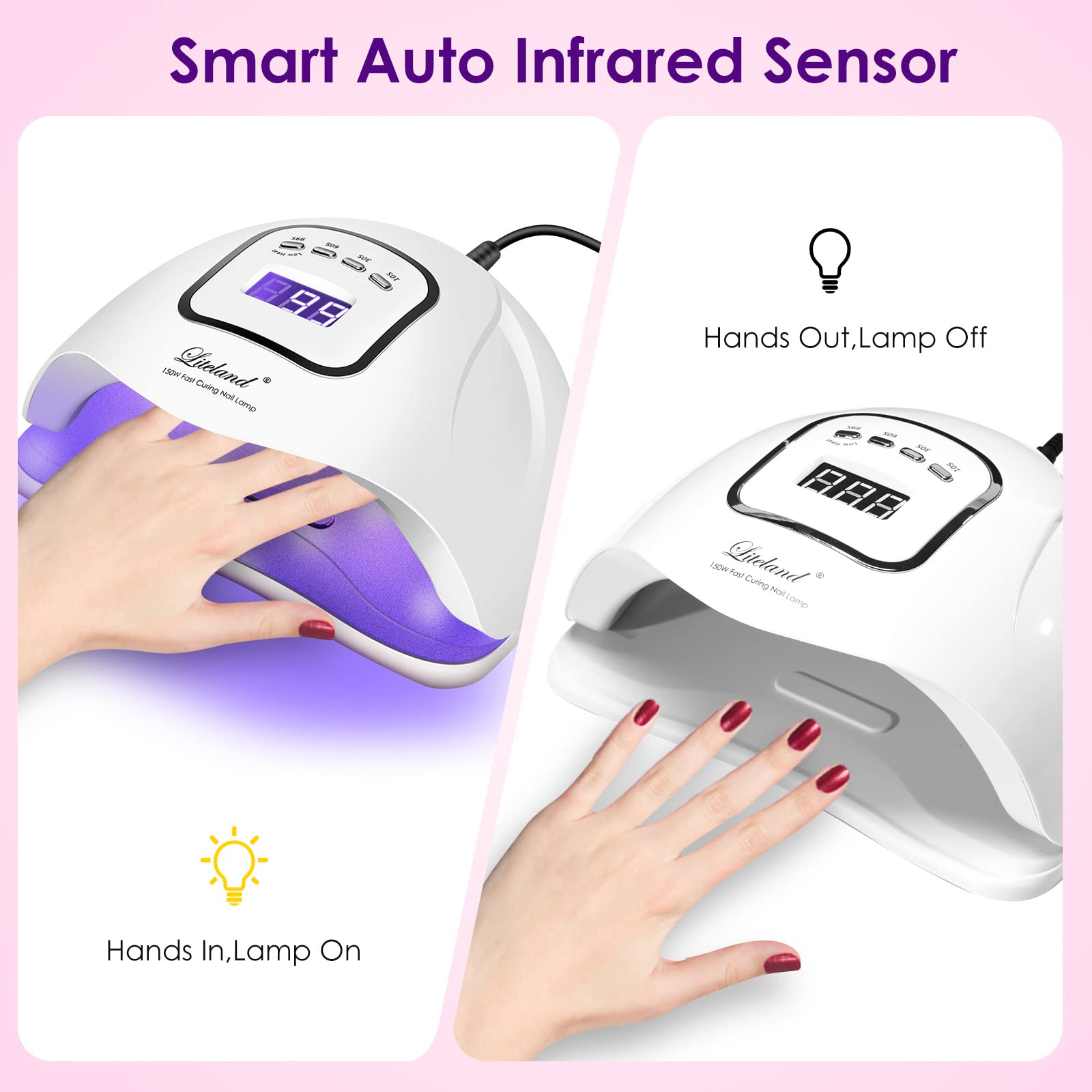 Liteland UV Gel Nail Lamp portable handle for easy transport