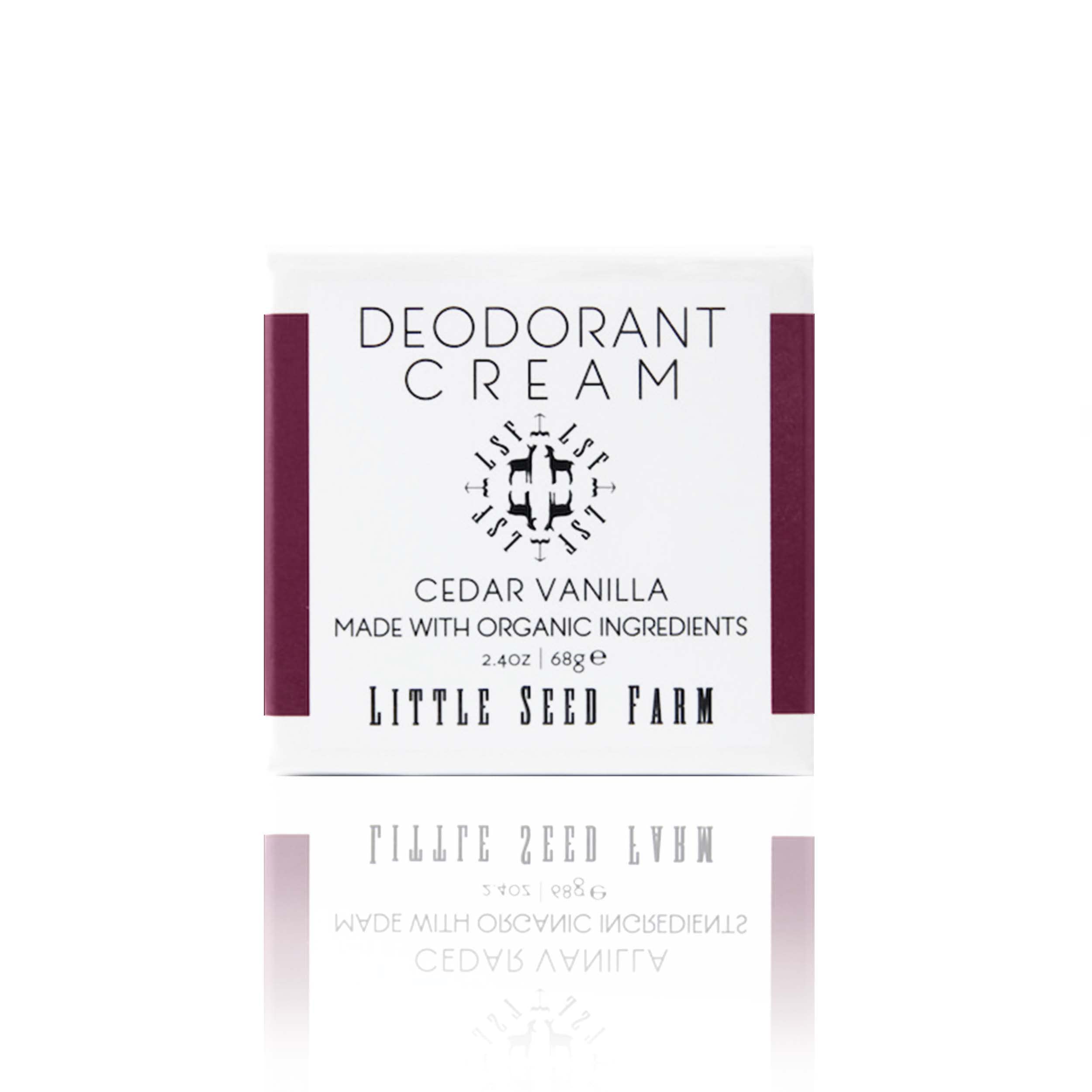 Little Seed Farm crema desodorante Cedar Vanilla, textura sedosa para aplicación suave.