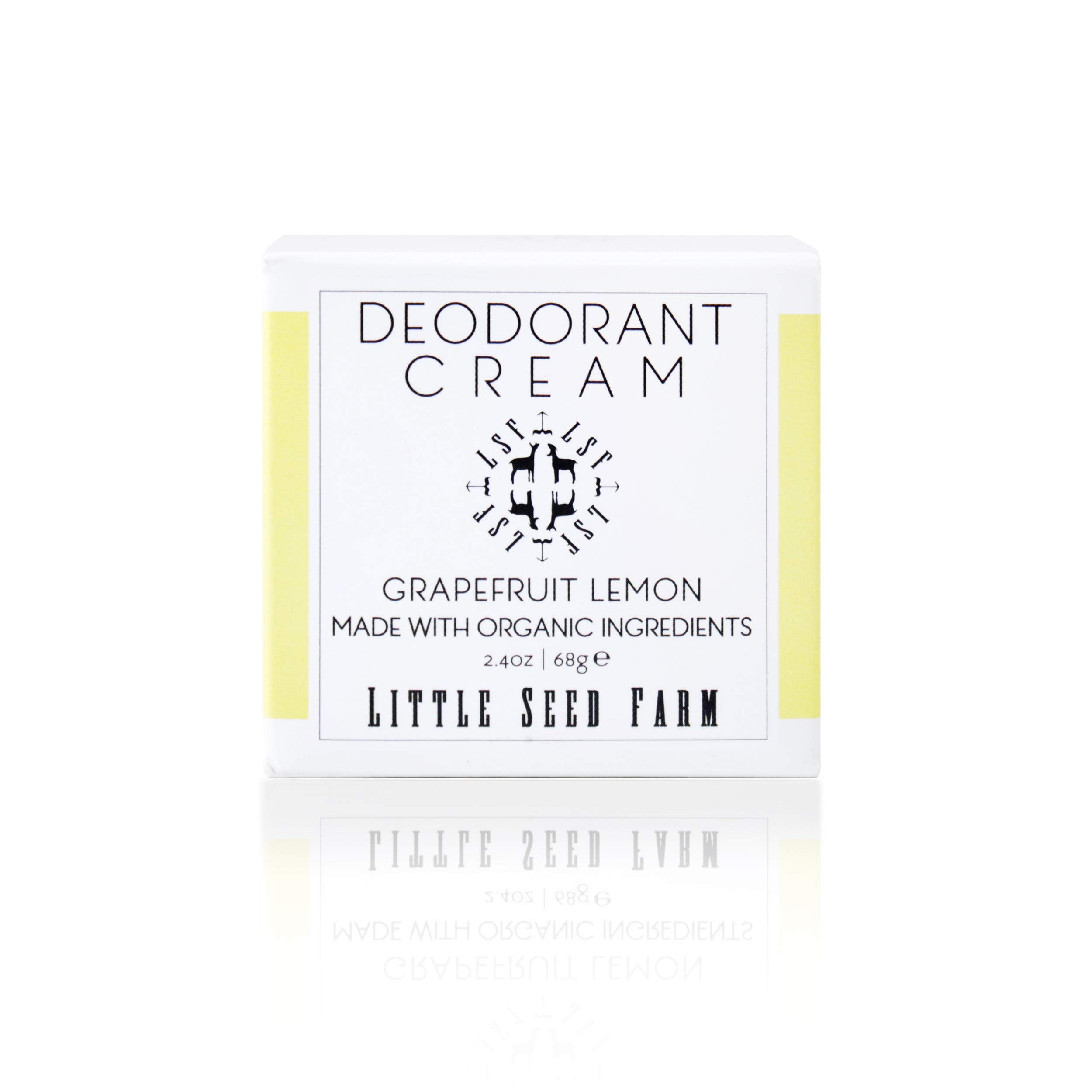 Little Seed Farm desodorante crema pomelo limón en envase, aroma natural para uso diario