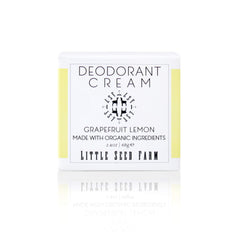 Little Seed Farm desodorante crema pomelo limón en envase, aroma natural para uso diario