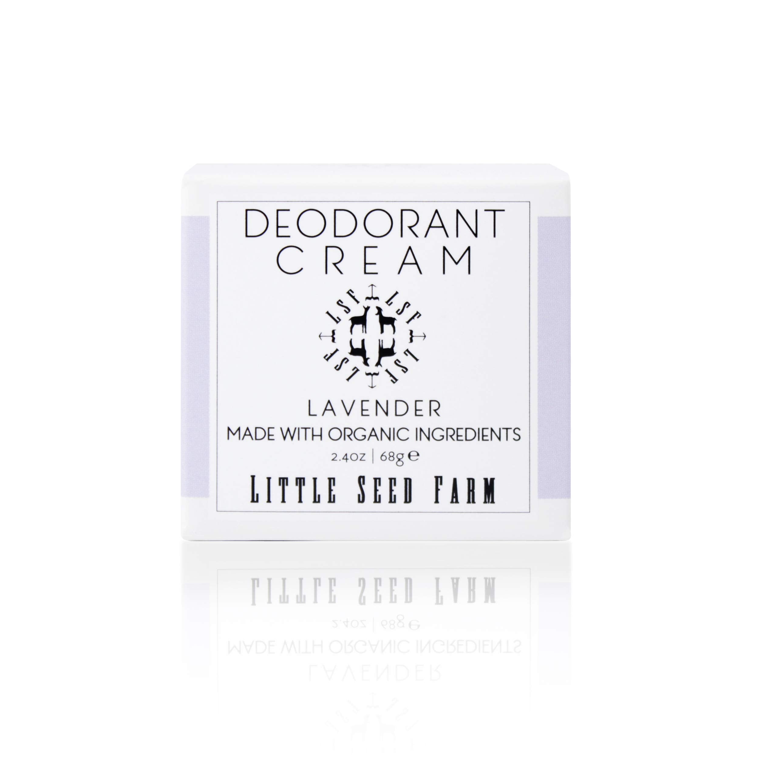 Desodorante natural Little Seed Farm en crema de lavanda para uso diario.