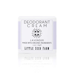 Desodorante natural Little Seed Farm en crema de lavanda para uso diario.