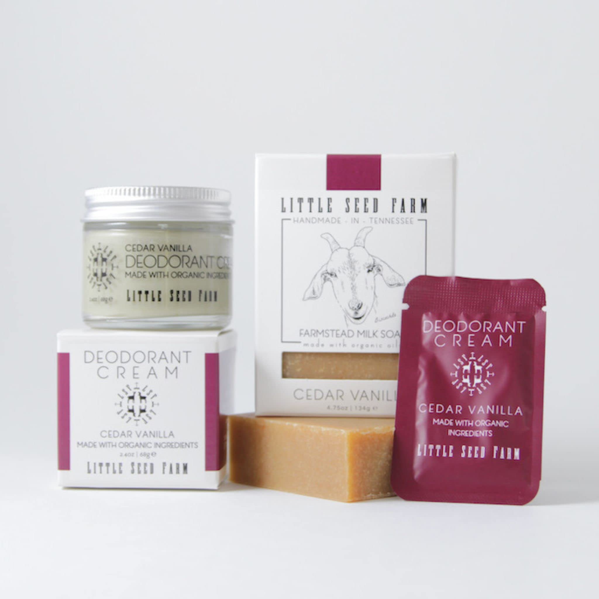 Little Seed Farm envase 68 g, práctico para casa y viaje.