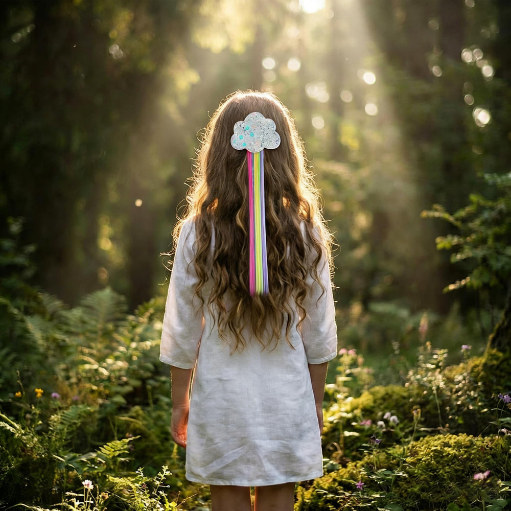 Little World rainbow hair clips for girls make everyday looks magical.