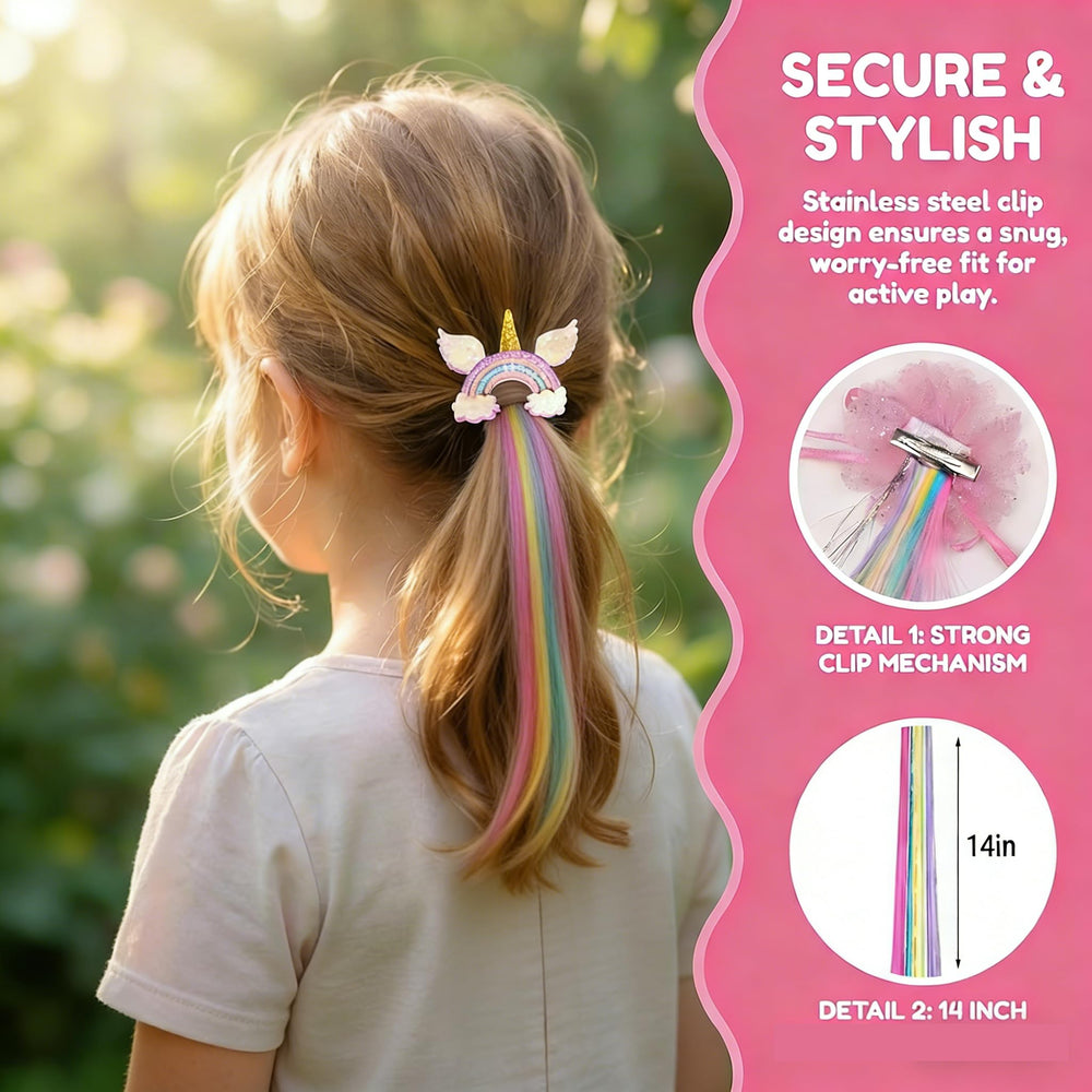 Little World unicorn hair clip design brings playful sparkle to toddler hairstyles.