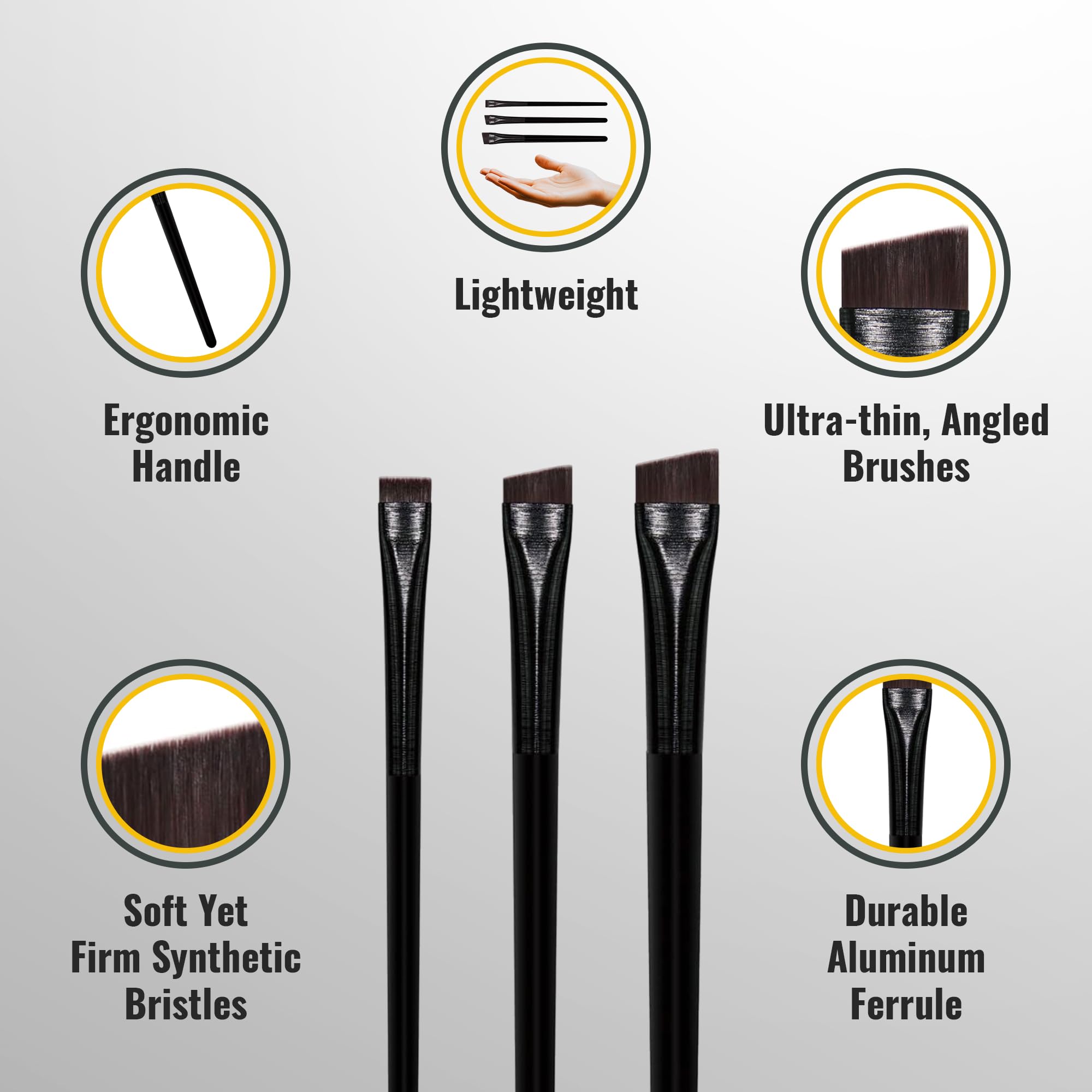 LIUDEX eyeliner brush flat ultra-thin offers sharp lines along the lash line.