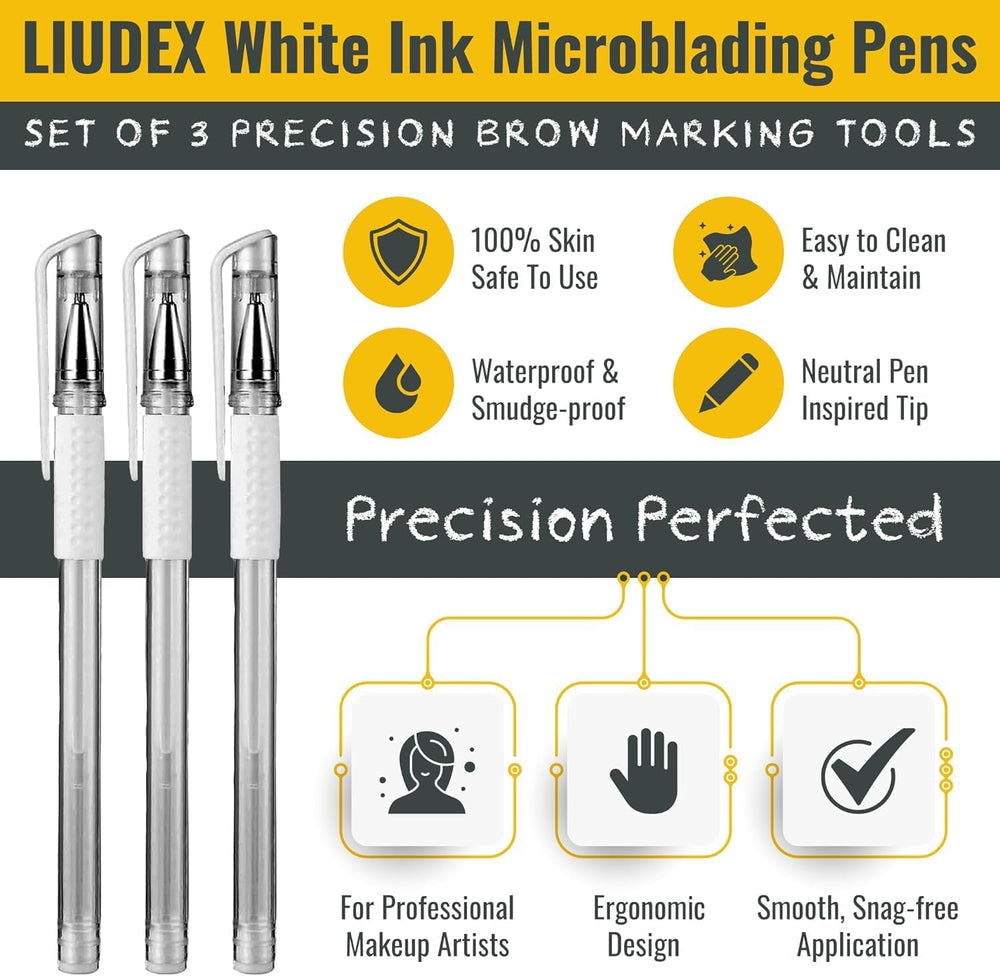 LIUDEX tinta blanca resistente al agua, ideal para marcación duradera en sesiones.
