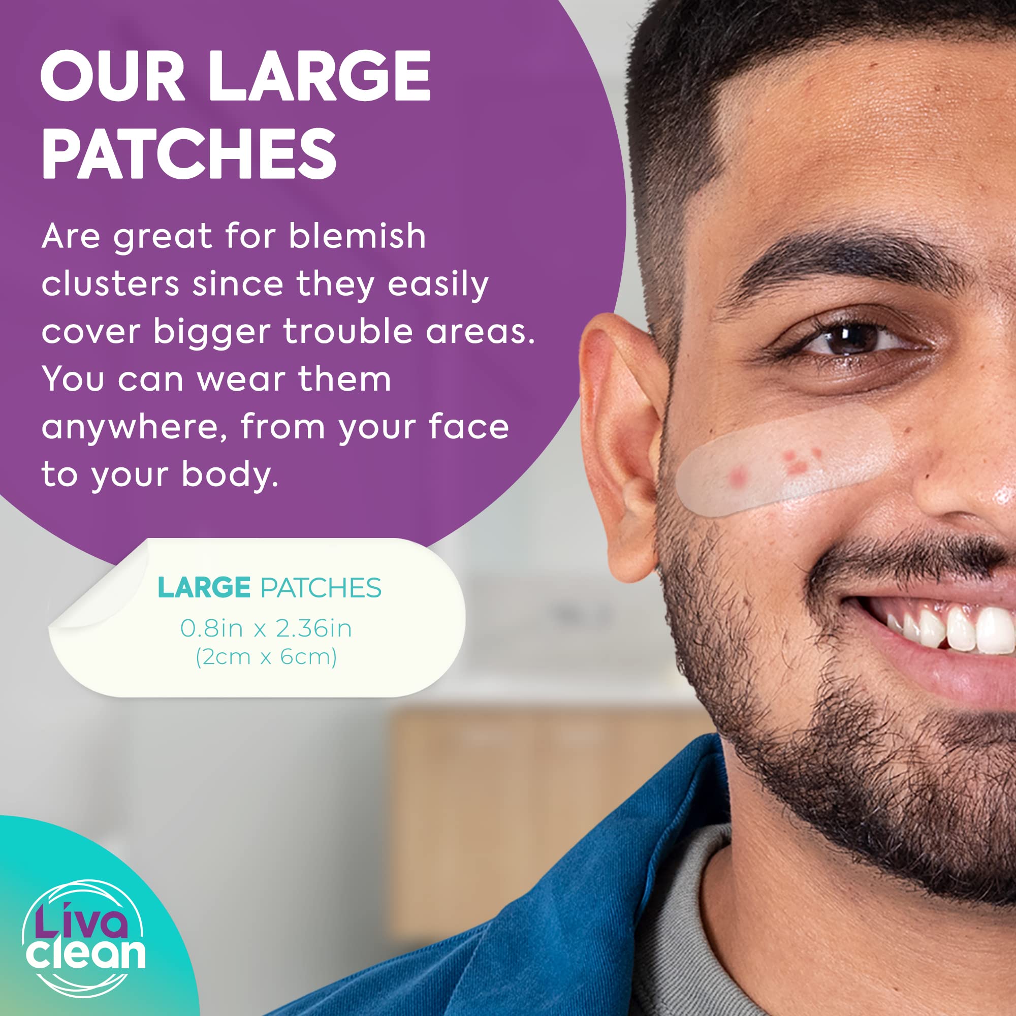 LivaClean patch worn under a mask offers discreet protection.