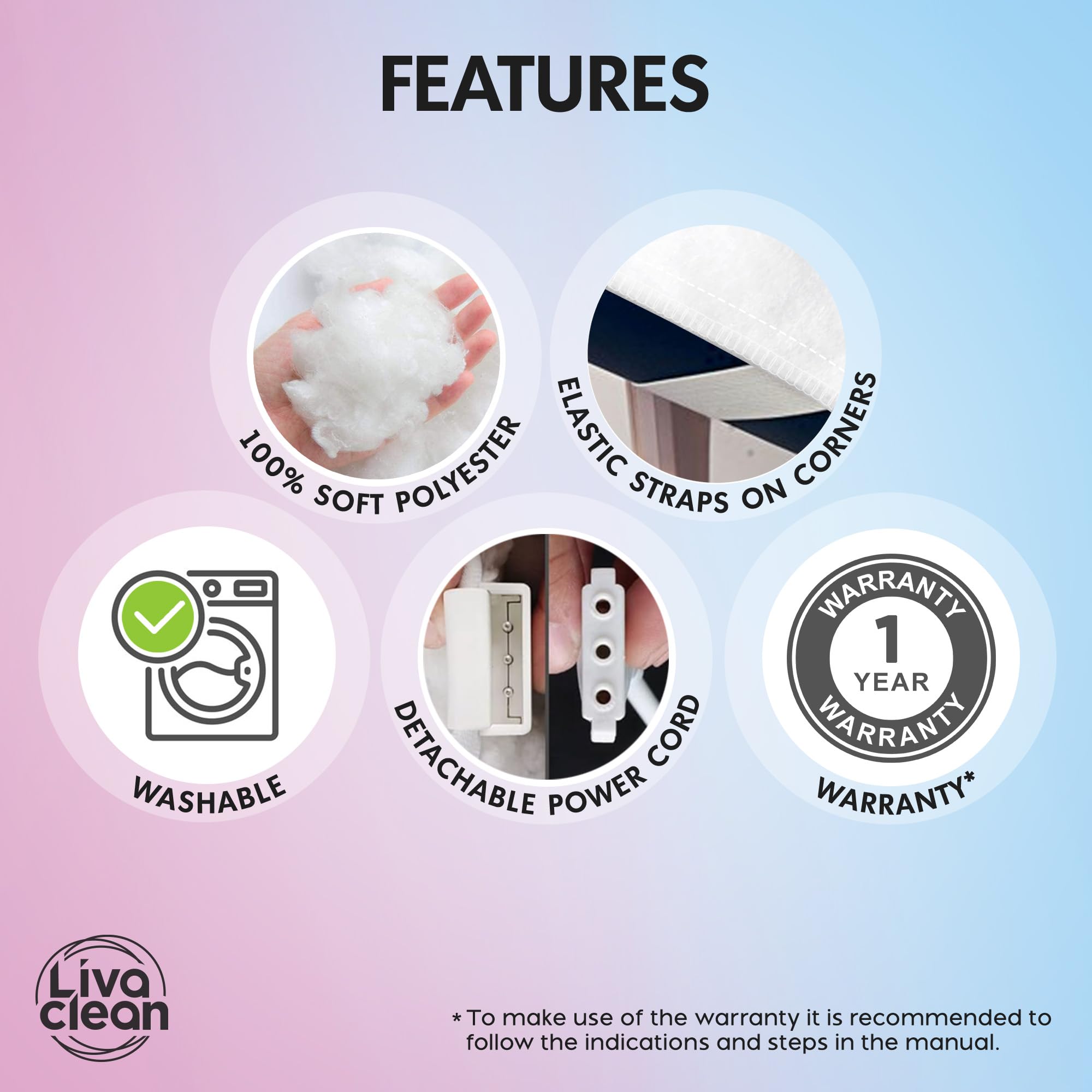 LivaClean warmer includes auto heating protection for safe use.