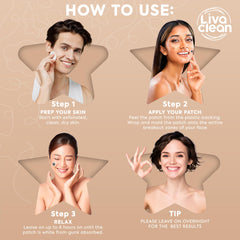 Parche LivaClean estrella crema de 14 mm, ajuste suave en la piel