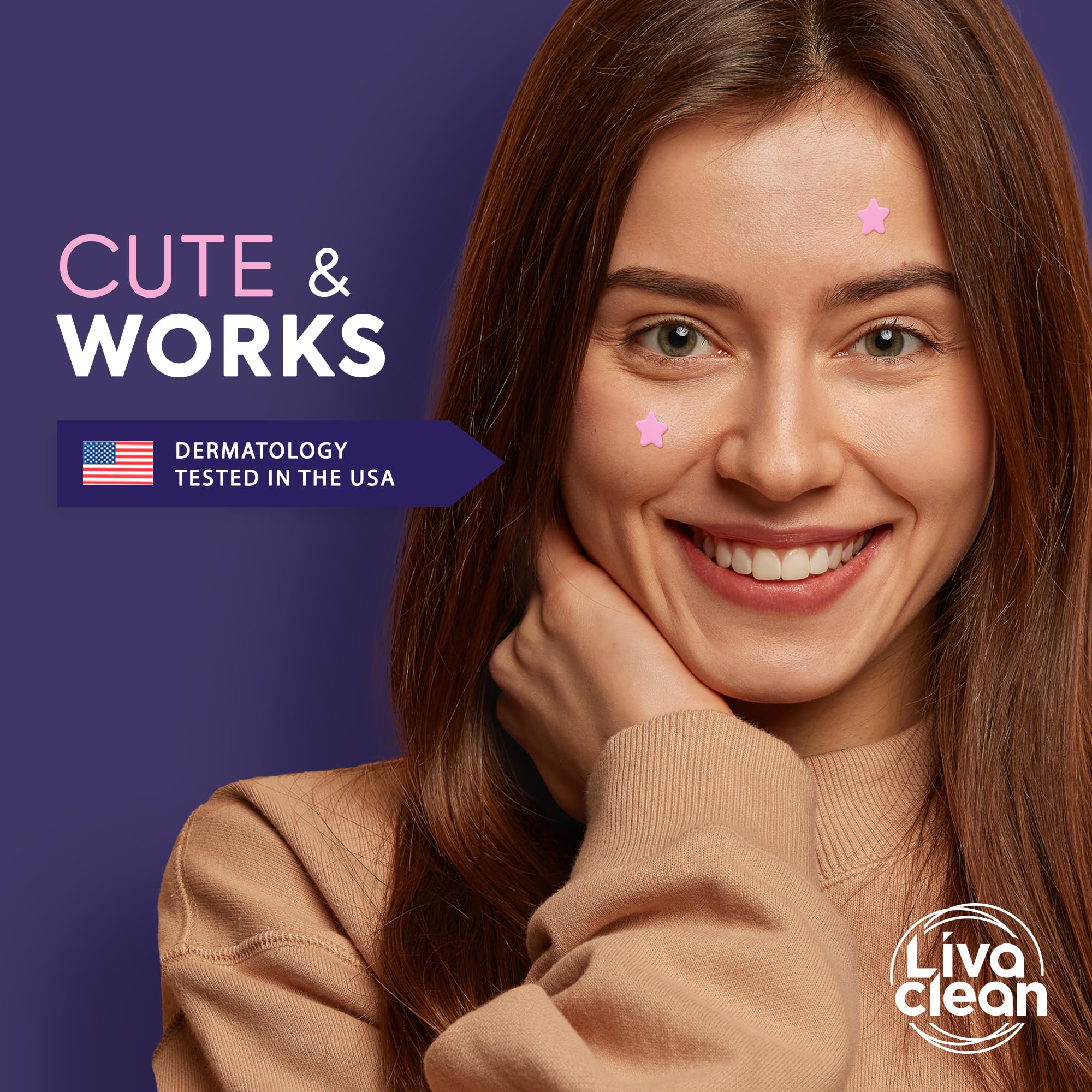 Parche estrella de LivaClean en colores divertidos para personalizar la rutina.