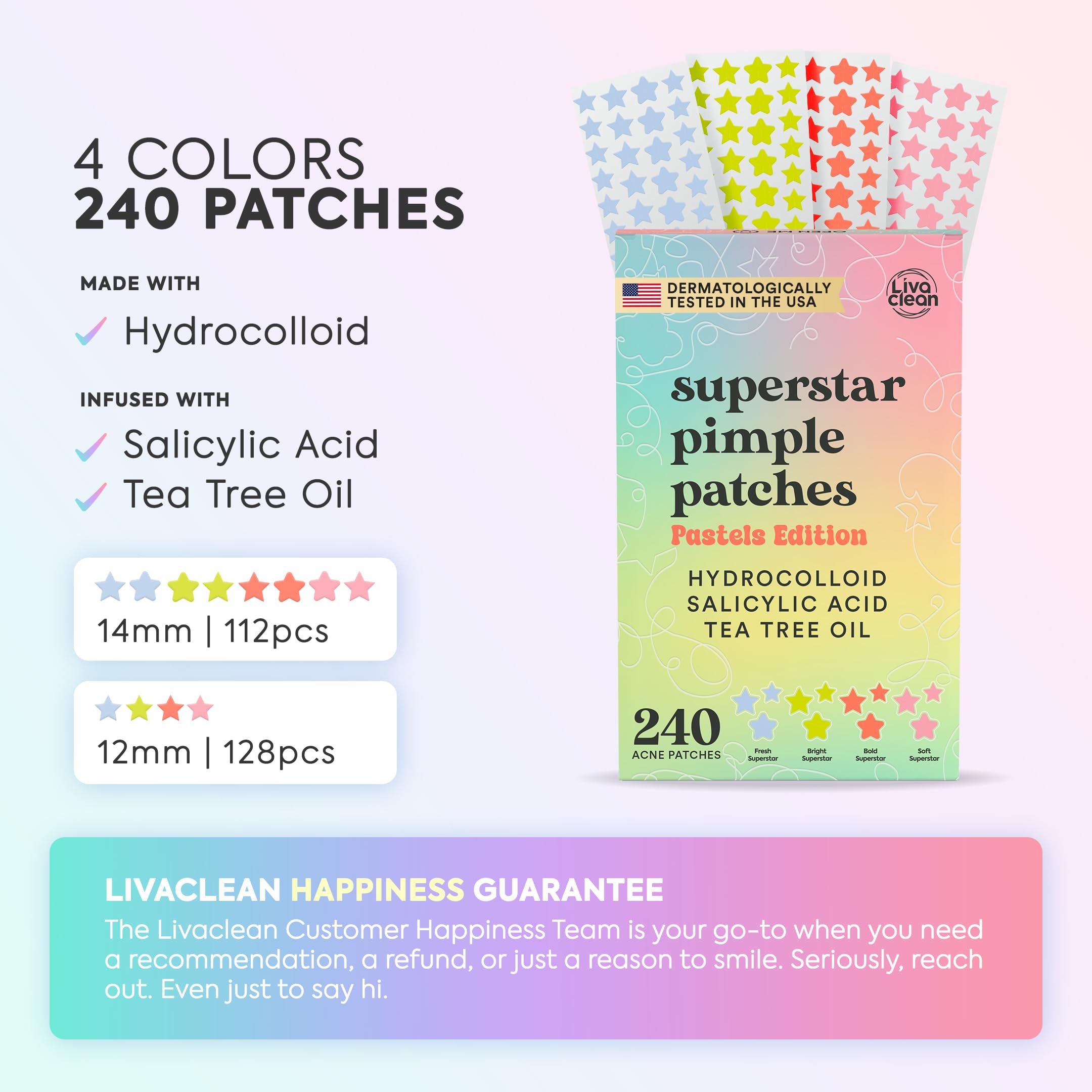 Parche hidrocoloide de LivaClean absorbe impurezas y aceites
