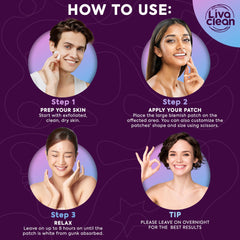 Parche nocturno LivaClean que absorbe aceite e impurezas durante la noche