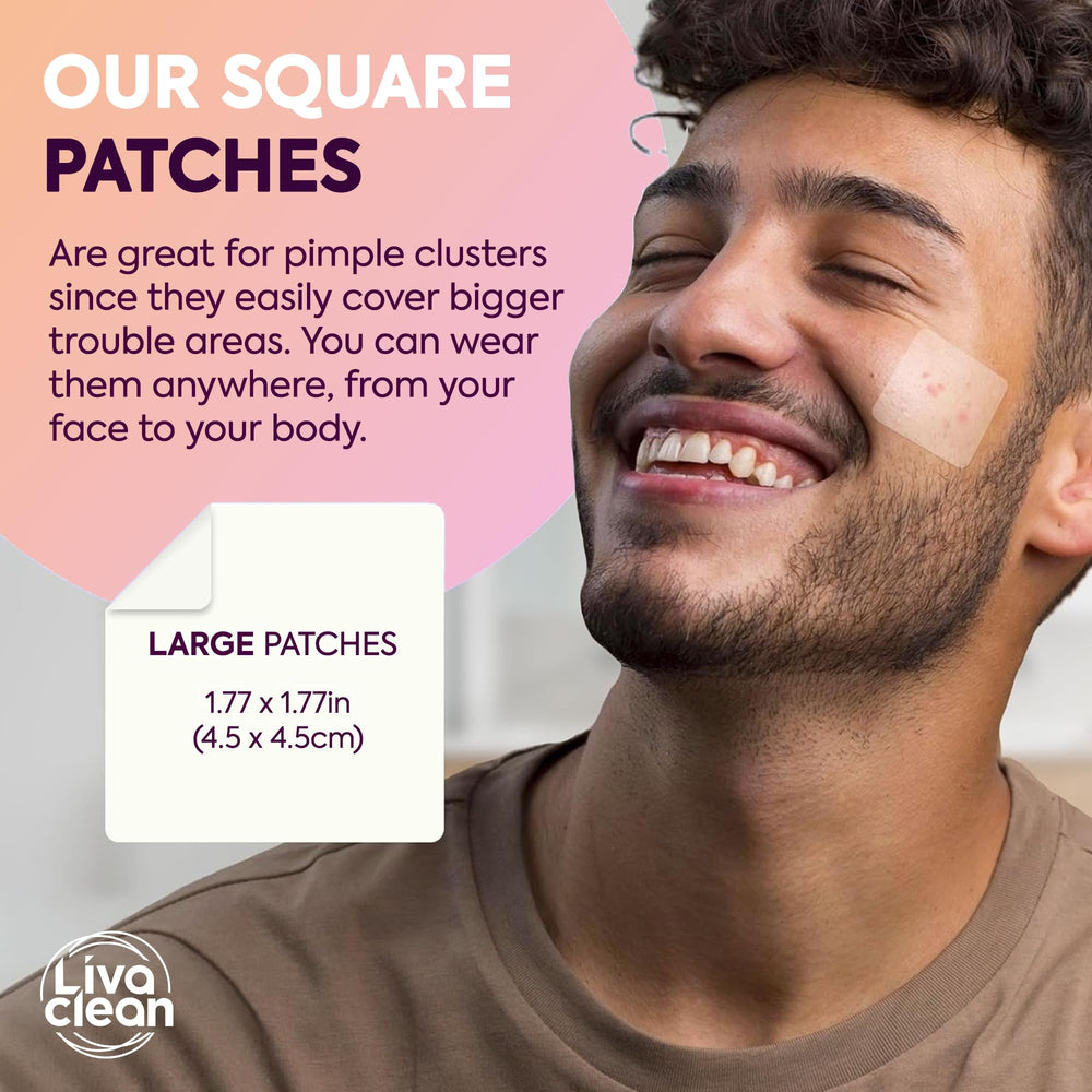 parche grande livaclean para acne barbilla: protección suave y absorbente.
