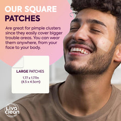 parche grande livaclean para acne barbilla: protección suave y absorbente.