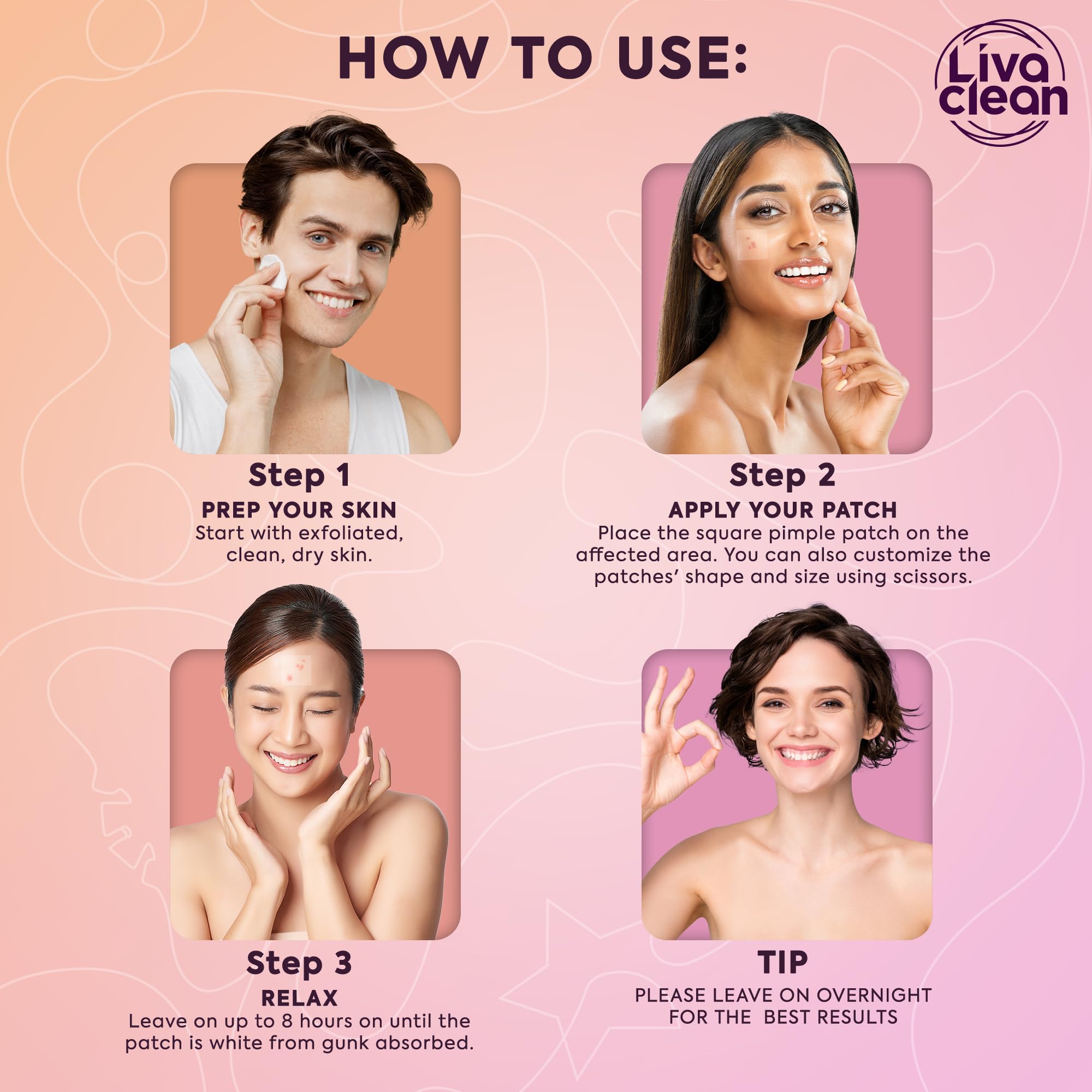 parche grande livaclean para acne frente: cómodo en la zona T.