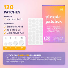 Parche hidrocoloide de LivaClean que absorbe impurezas visibles.