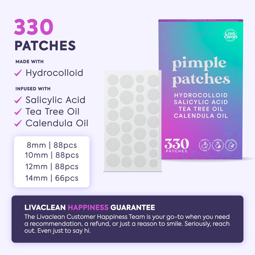 Parche hidrocoloide de LivaClean para frente y nariz, alivio de imperfecciones.
