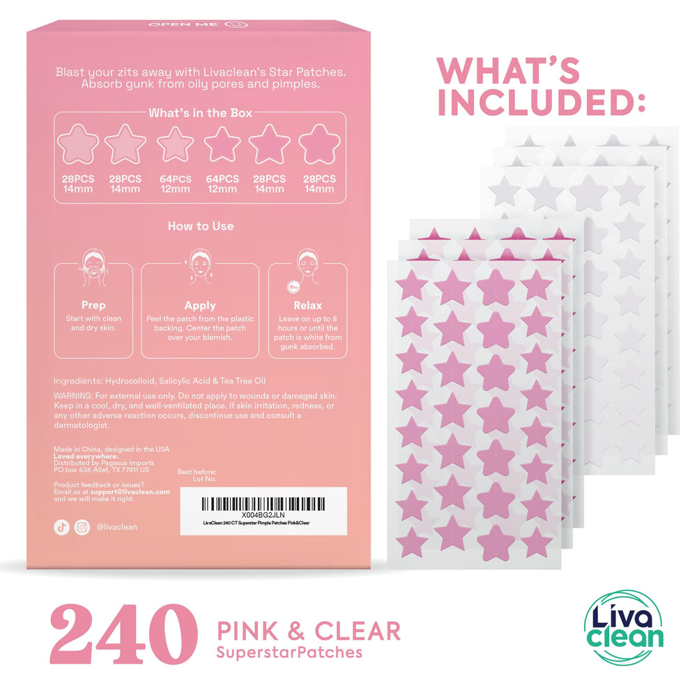 LivaClean Star patch in pink, subtle blemish coverage.